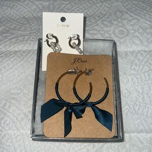 J. Crew Earrings Hoops Set